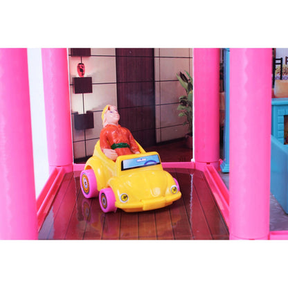 Casuta de papusi cu mobilier Pink Villa of Dreams, 6 camere, 136 accesorii, 69 cm