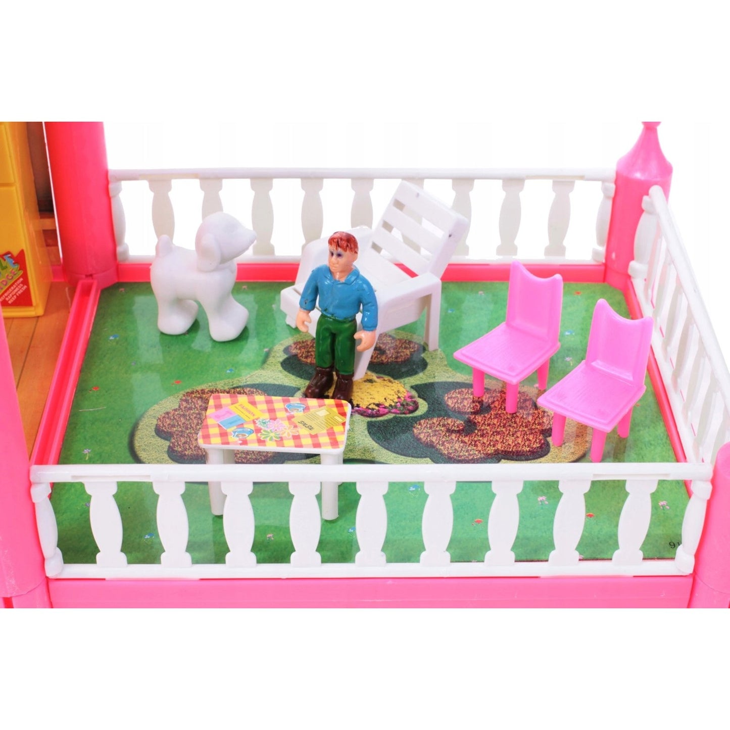 Casuta de papusi cu mobilier Pink Villa of Dreams, 6 camere, 136 accesorii, 69 cm