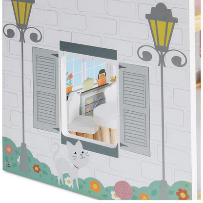 Casuta De Papusi Din Lemn Cu 3 Nivele Si 17 Accesorii idealSTORE