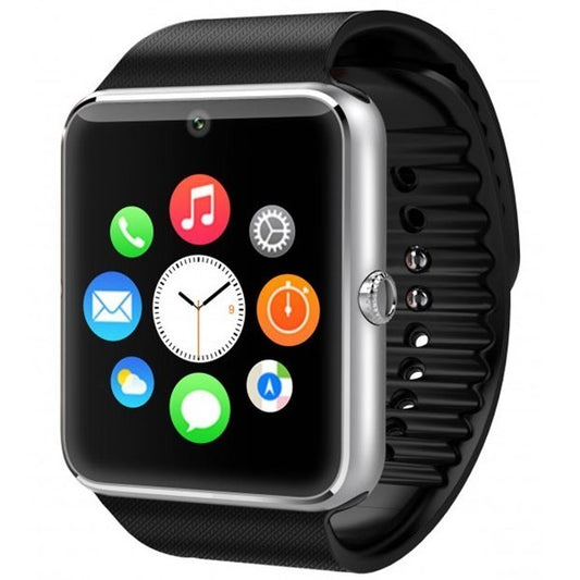 Ceas Smartwatch cu Telefon iUni GT08, Camera 1,3 Mpx, Apelare BT, LCD Capacitiv 1.54' Antizgarieturi, Slot Card, Argintiu