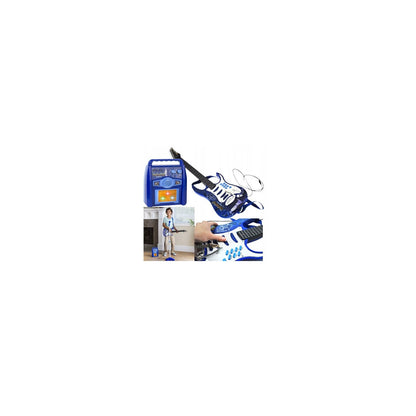 Chitara electrica cu amplificator si microfon IdealStore Rock Party Blue