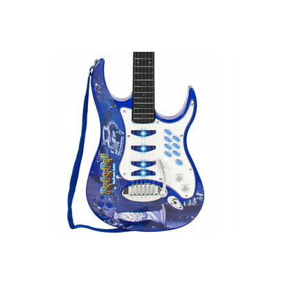Chitara electrica cu amplificator si microfon IdealStore Rock Party Blue