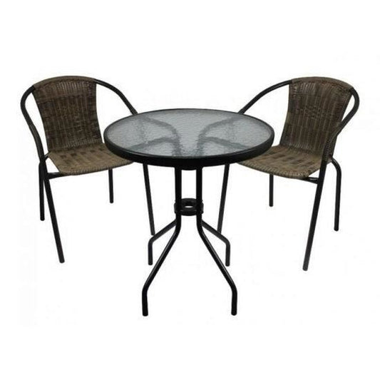 Mobilier terasa, set masa rotunda cu 2 scaune, 52x60x72 cm