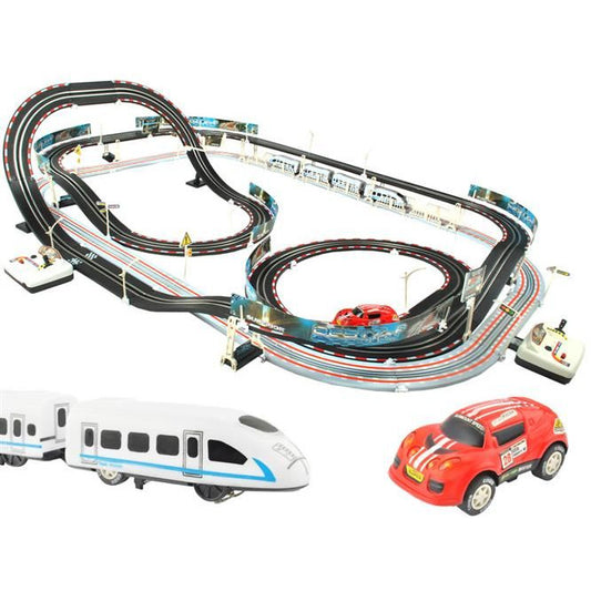Circuit Electric 2 in 1 ElektroStator Z241, Trenulet si masinuta cu pista