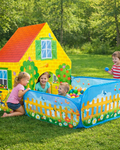 Cort de joaca pentru copii cu gradina idealSTORE FARM VILLAGE idealSTORE,Dimensiuni 110 x 90 x 150 cm