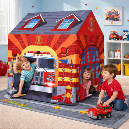 Cort de joaca FIRE BUS pentru copii idealSTORE,Dimensiuni 95 x 72 x 102 cm,Ideal pentru casa sau gradina