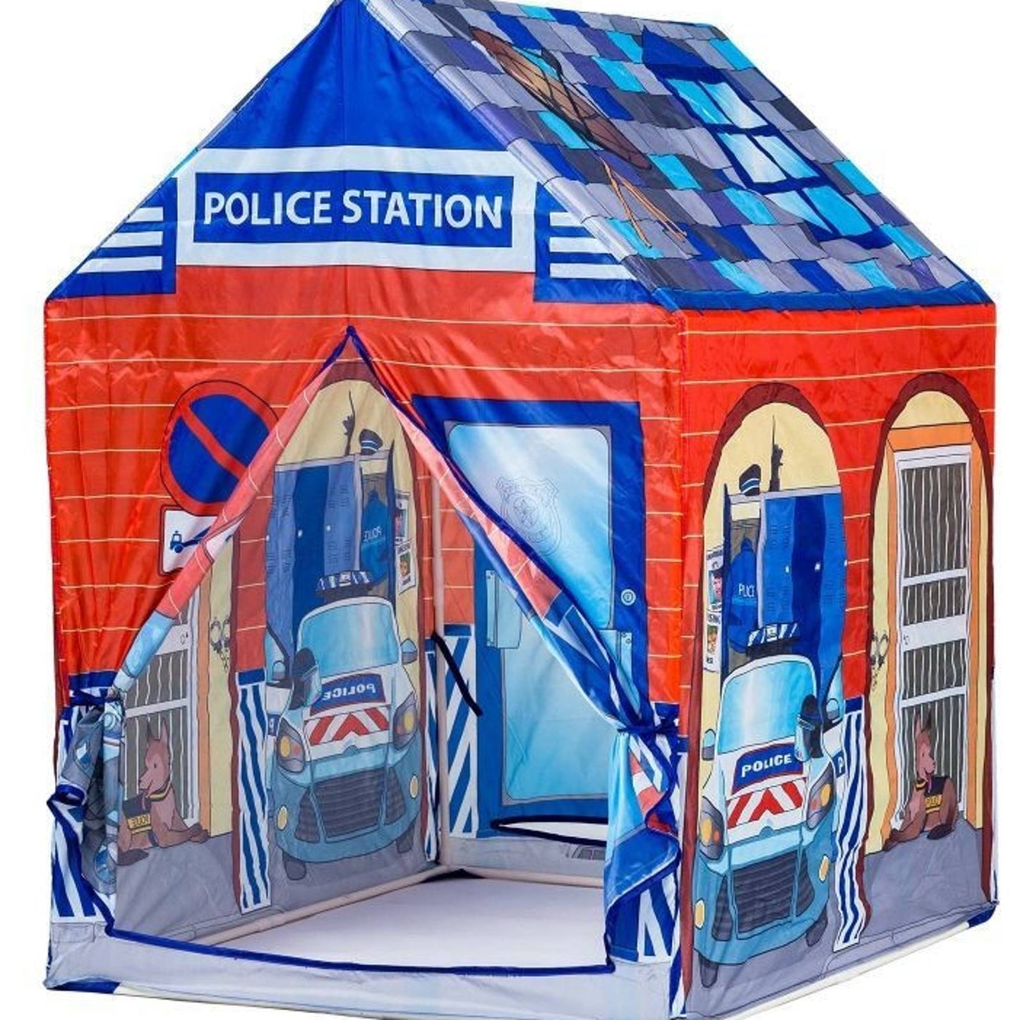 Cort de joaca pentru copii Sectia de Politie idealSTORE,Dimensiune 95x72x102cm, Desing atractiv pentru copii