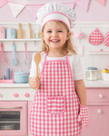 Costum Bucatar Copii 4 Piese Roz IdealStore – Set Bucatarie cu Sort, Caciula si Accesorii