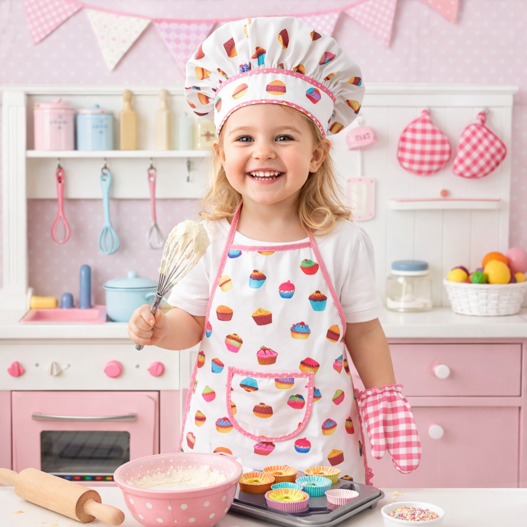 Set de gatit pentru copii Little Confectioner IdealStore cu sort, sucitor si ustensile