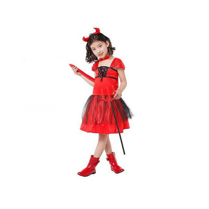 Costum de Diavol Copii idealSTORE cu Coarne, Furca, Papion si Coada pentru Petreceri