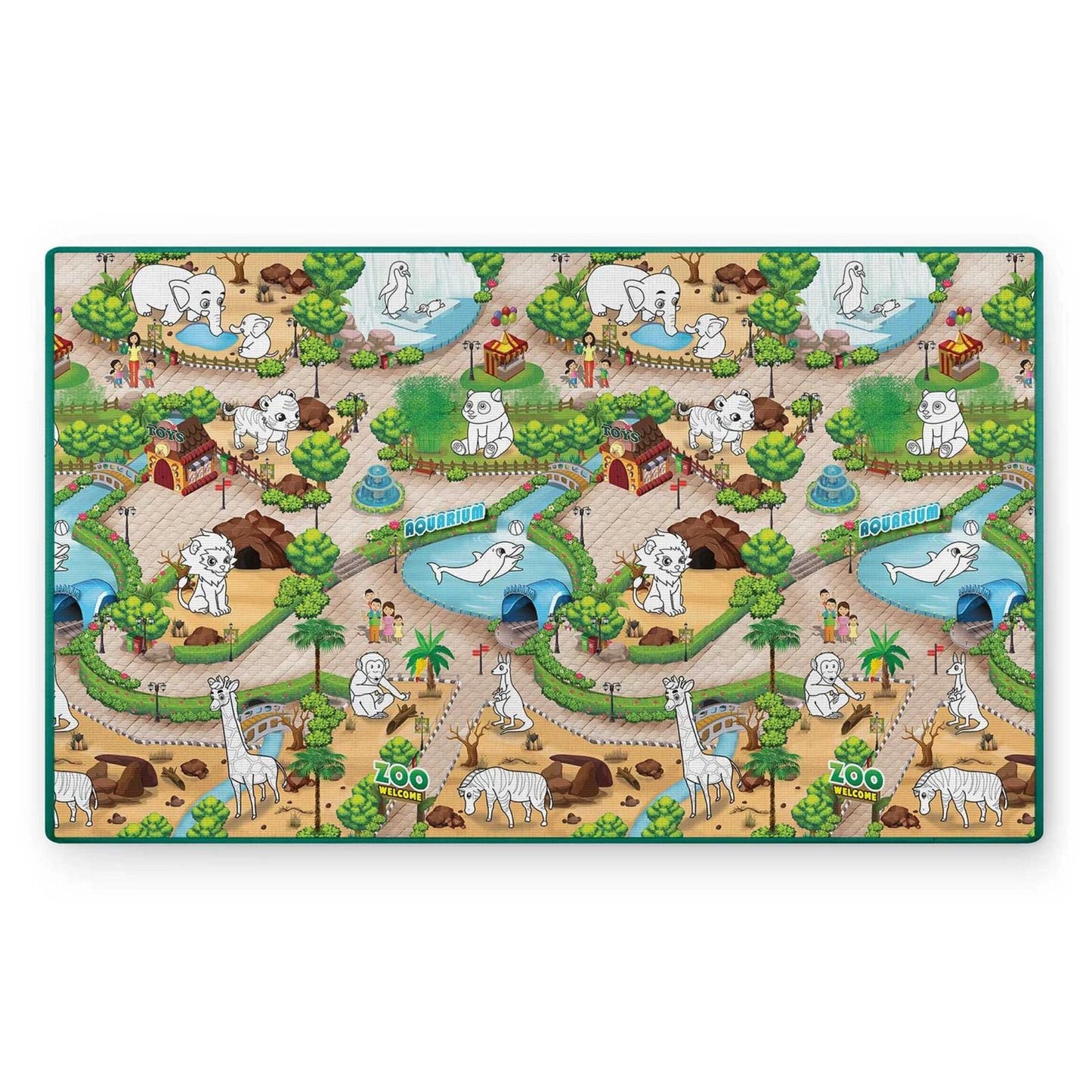 Covor de joaca pliabil din spuma termorezistent 200x120 cm IdealStore First Steps antialunecare