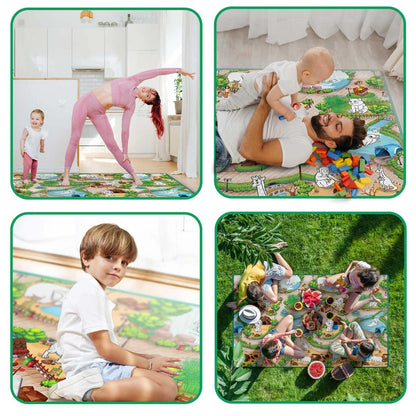 Covor de joaca pliabil din spuma termorezistent 200x120 cm IdealStore First Steps antialunecare