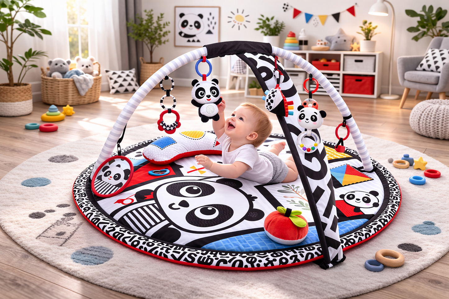 Centru de activitati tip Covoras Educational idealSTORE PANDA JUNIOR,Se adapteaza cu usurinta permitandu-i copilului sa se joace
