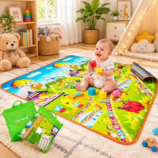 Covor interactiv pentru copii IDL MY FARM VILLE 2019, DIMENSIUNI: 150 x 180 x 0.5 cm, Stimuleaza simturile, invata si incurajeaza jocul creativ, Culori vii cu printuri de poveste, Asigura o izolare termica excelenta, Multicolor