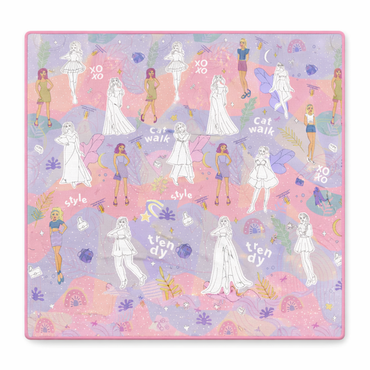 Covor de joaca pliabil din spuma pentru copii Ideal Store First Steps 200x120 cm roz