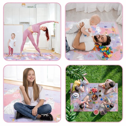 Covor de joaca pliabil din spuma pentru copii Ideal Store First Steps 200x120 cm roz
