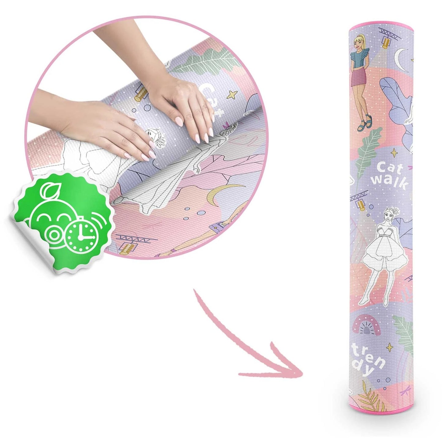 Covor de joaca pliabil din spuma pentru copii Ideal Store First Steps 200x120 cm roz