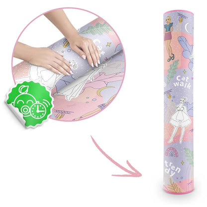 Covor de joaca pliabil din spuma pentru copii Ideal Store First Steps 200x120 cm roz