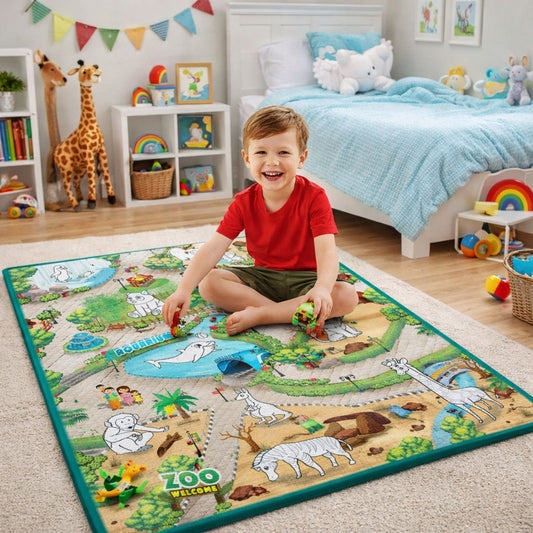 Covor joaca copii spuma termorezistent 120x90 Ideal Store First Steps