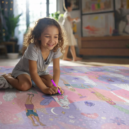 Covor de joaca pliabil din spuma pentru copii Ideal Store First Steps 200x120 cm roz