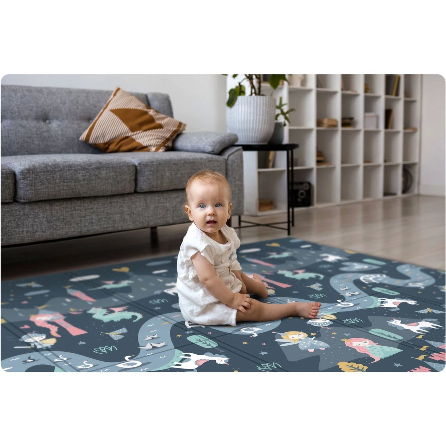 Covoras pliabil spuma copii 200x150x1 cm First Steps idealSTORE doua fete antialunecare