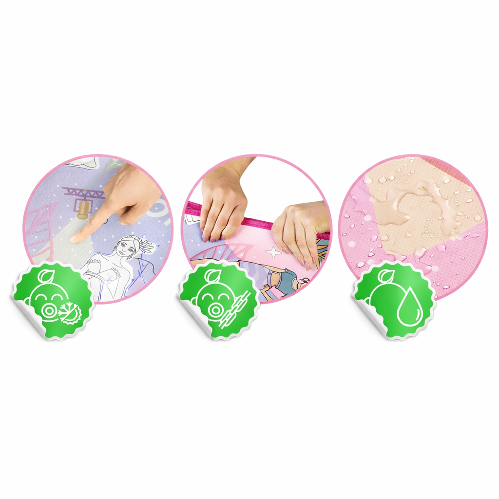 Covor de joaca pliabil din spuma pentru copii Ideal Store First Steps 200x120 cm roz