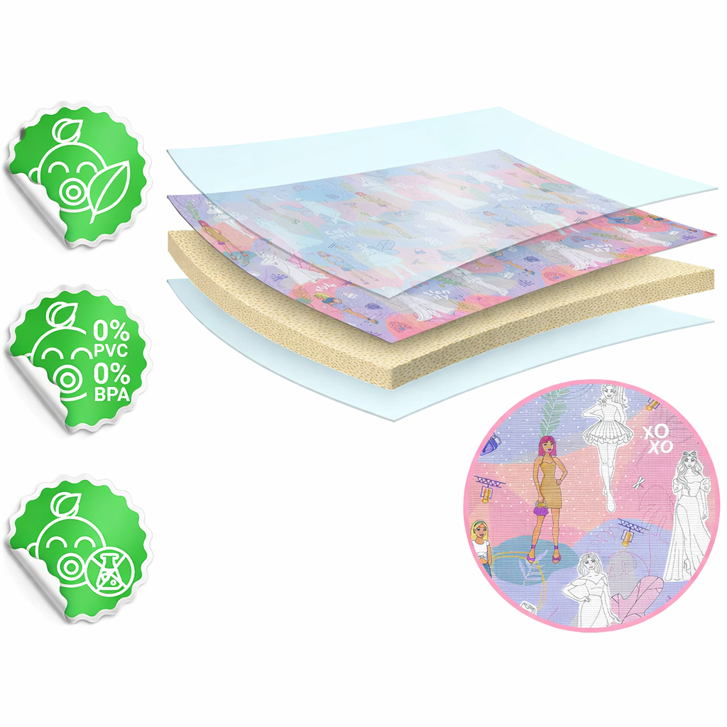 Covor de joaca pliabil din spuma pentru copii Ideal Store First Steps 200x120 cm roz