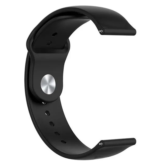 Curea Ceas idealSTORE din Silicon latime 20 mm, Material Moale, model Universal, Prindere cu Telescop, Culoare Negru