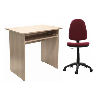 Birou calculator idealSTORE MAGIC dimensiuni 81 x 53 x 75 cm cu Scaun Ergonomic Inclus, Stejar Bardolino