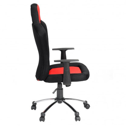 Scaun birou operational idealSTORE Mokanno, design modern, rotativ cu mecanism Butterfly si rotile, sarcina maxima 120 Kg, culoare Rosu Negru