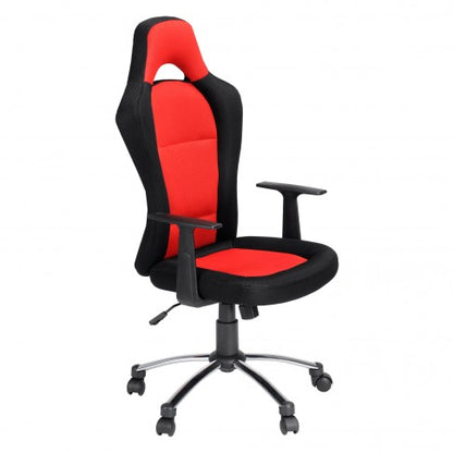 Scaun birou operational idealSTORE Mokanno, design modern, rotativ cu mecanism Butterfly si rotile, sarcina maxima 120 Kg, culoare Rosu Negru