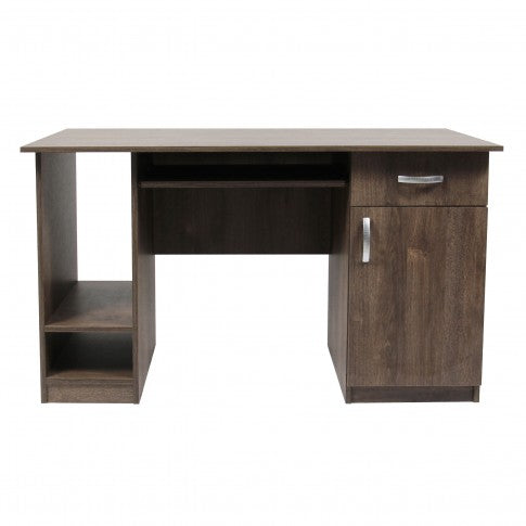 Birou idealSTORE Multifunction cu Multiple Spatii de Depozitare, Dimensiuni 130 x 63 x 75 cm, Design Modern, Culoare Stejar Bronz