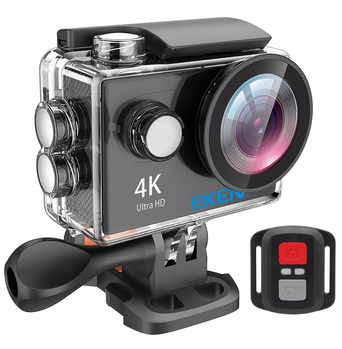 Nou! Eken Camera Ultra HD 4K 170 grade, Functie camera bord Auto, Display 2-inch, Wi-Fi, HDMI, Accesorii incluse, Micro USB waterproof 30m, Black + Telecomanda Cadou