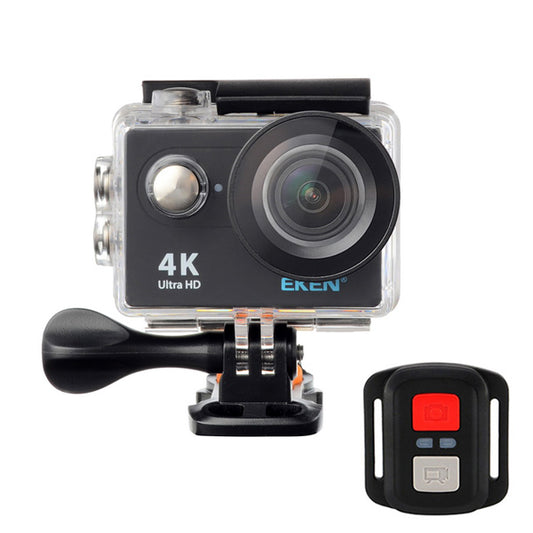 Nou! Eken Camera Ultra HD 4K 170 grade, Functie camera bord Auto, Display 2-inch, Wi-Fi, HDMI, Accesorii incluse, Micro USB waterproof 30m, Black + Telecomanda Cadou
