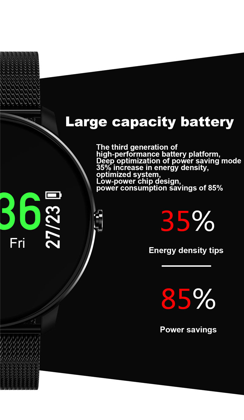 Ceas Smartwatch Bratara Fitness Concept FIT 007, Display OLED COLOR, Ultra Slim, Tensiometru, Puls, Monitor Somn, Notificari Mesaj / Apel, G-Senzor, Bratara Metalica, Stainless Steel Black