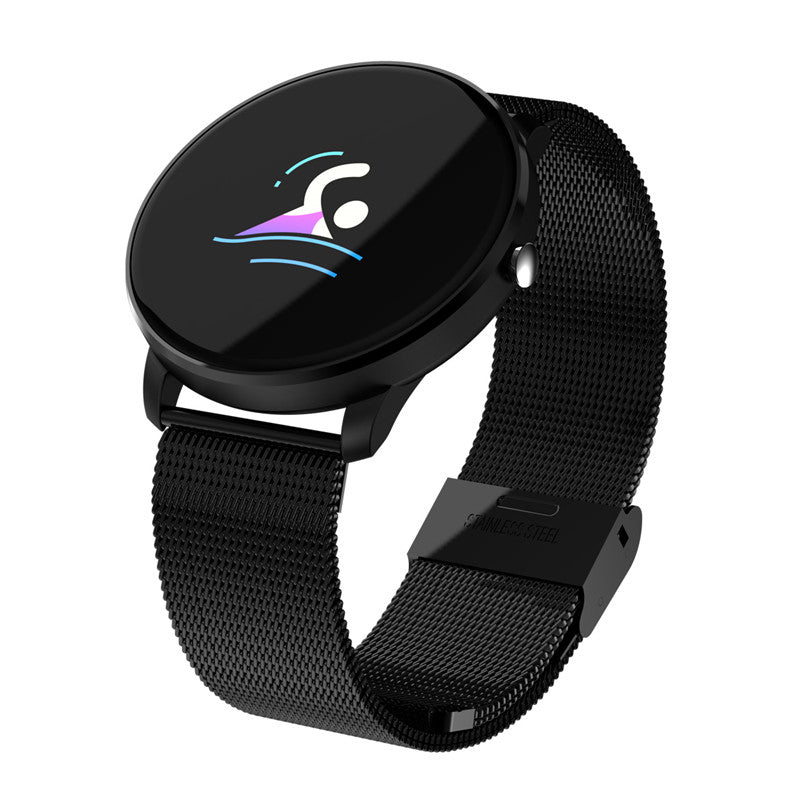 Ceas Smartwatch Bratara Fitness Concept FIT 007, Display OLED COLOR, Ultra Slim, Tensiometru, Puls, Monitor Somn, Notificari Mesaj / Apel, G-Senzor, Bratara Metalica, Stainless Steel Black