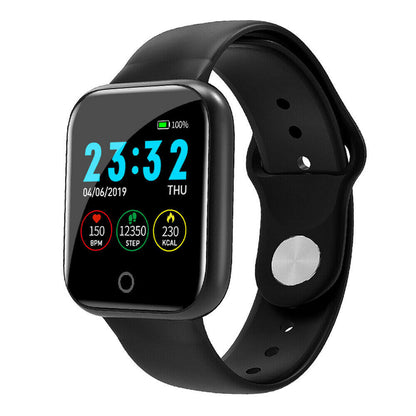 Ceas SmartWatch si Bratara Fitness, SmartVIBE I5, Full Metallic, NOTIFICARI Apeluri/Mesaje/Facebook, 1.3' Full Touch Display, Monitorizare Ritm Cardiac si Tensiune arteriala, Waterproof, Pedometru, Photo Control, Silicon Black
