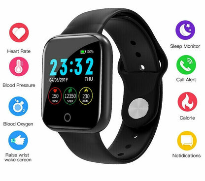 Ceas SmartWatch si Bratara Fitness, SmartVIBE I5, Full Metallic, NOTIFICARI Apeluri/Mesaje/Facebook, 1.3' Full Touch Display, Monitorizare Ritm Cardiac si Tensiune arteriala, Waterproof, Pedometru, Photo Control, Silicon Black