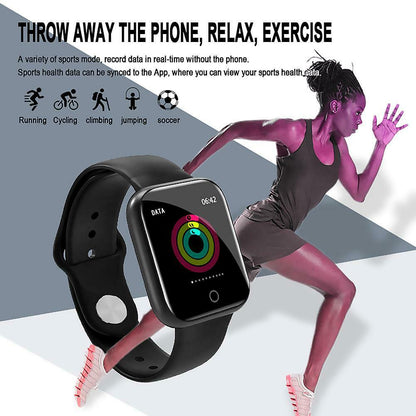 Ceas SmartWatch si Bratara Fitness, SmartVIBE I5, Full Metallic, NOTIFICARI Apeluri/Mesaje/Facebook, 1.3' Full Touch Display, Monitorizare Ritm Cardiac si Tensiune arteriala, Waterproof, Pedometru, Photo Control, Silicon Black