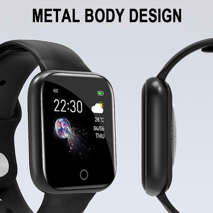 Ceas SmartWatch si Bratara Fitness, SmartVIBE I5, Full Metallic, NOTIFICARI Apeluri/Mesaje/Facebook, 1.3' Full Touch Display, Monitorizare Ritm Cardiac si Tensiune arteriala, Waterproof, Pedometru, Photo Control, Silicon Black