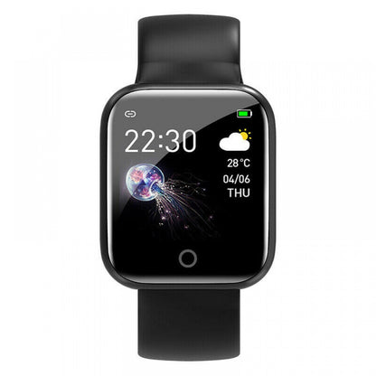 Ceas SmartWatch si Bratara Fitness, SmartVIBE I5, Full Metallic, NOTIFICARI Apeluri/Mesaje/Facebook, 1.3' Full Touch Display, Monitorizare Ritm Cardiac si Tensiune arteriala, Waterproof, Pedometru, Photo Control, Silicon Black