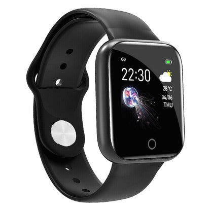 Ceas SmartWatch si Bratara Fitness, SmartVIBE I5, Full Metallic, NOTIFICARI Apeluri/Mesaje/Facebook, 1.3' Full Touch Display, Monitorizare Ritm Cardiac si Tensiune arteriala, Waterproof, Pedometru, Photo Control, Silicon Black