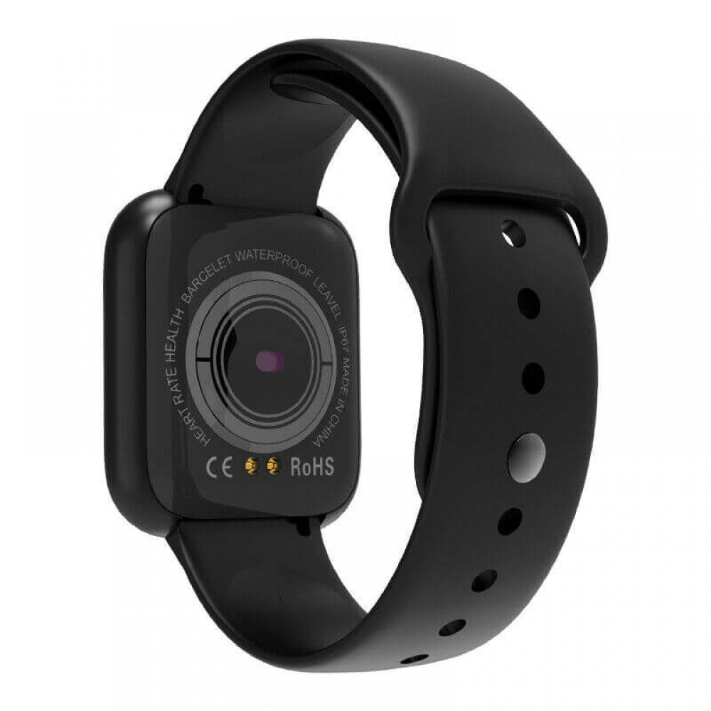 Ceas SmartWatch si Bratara Fitness, SmartVIBE I5, Full Metallic, NOTIFICARI Apeluri/Mesaje/Facebook, 1.3' Full Touch Display, Monitorizare Ritm Cardiac si Tensiune arteriala, Waterproof, Pedometru, Photo Control, Silicon Black