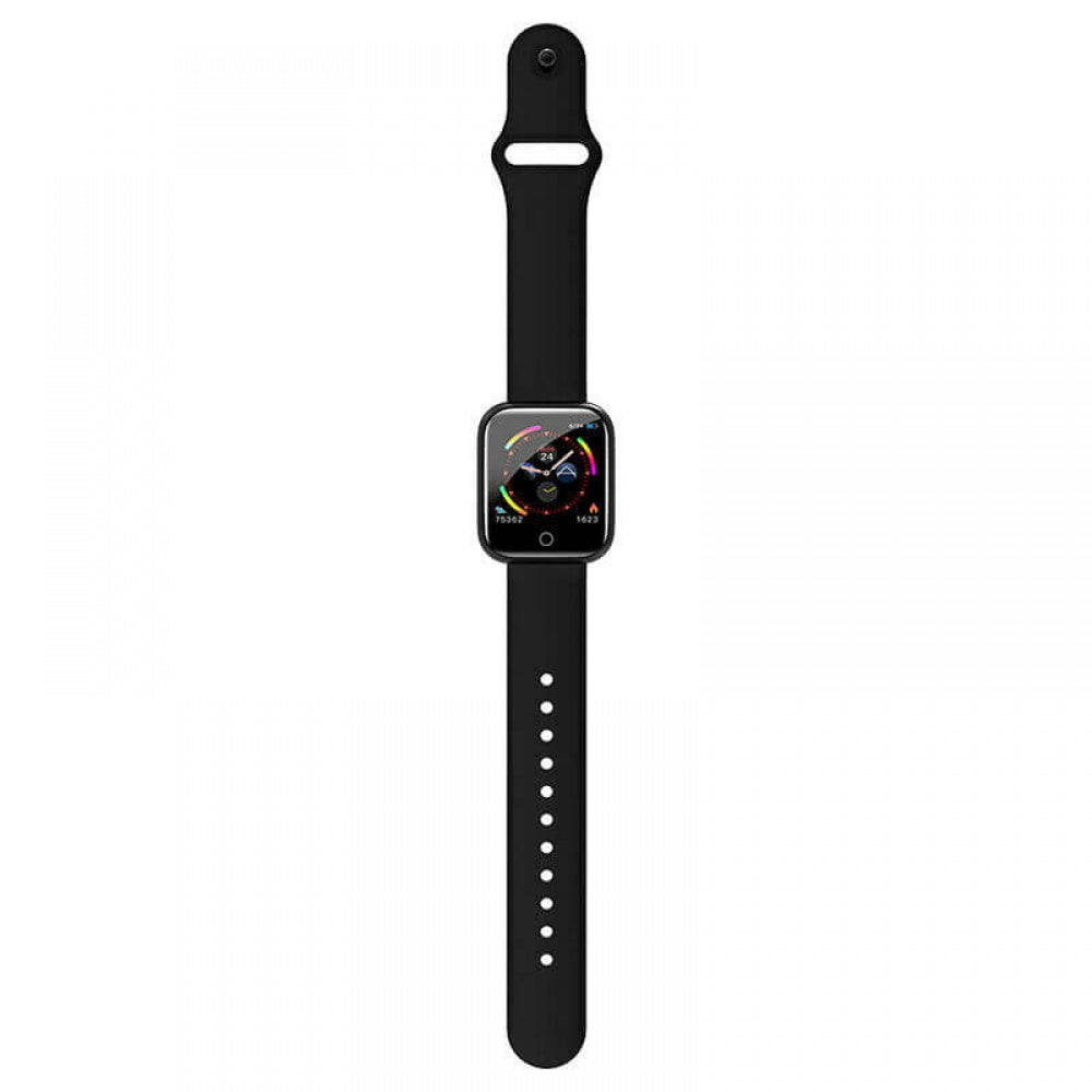 Ceas SmartWatch si Bratara Fitness, SmartVIBE I5, Full Metallic, NOTIFICARI Apeluri/Mesaje/Facebook, 1.3' Full Touch Display, Monitorizare Ritm Cardiac si Tensiune arteriala, Waterproof, Pedometru, Photo Control, Silicon Black