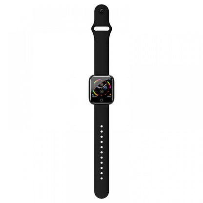 Ceas SmartWatch si Bratara Fitness, SmartVIBE I5, Full Metallic, NOTIFICARI Apeluri/Mesaje/Facebook, 1.3' Full Touch Display, Monitorizare Ritm Cardiac si Tensiune arteriala, Waterproof, Pedometru, Photo Control, Silicon Black