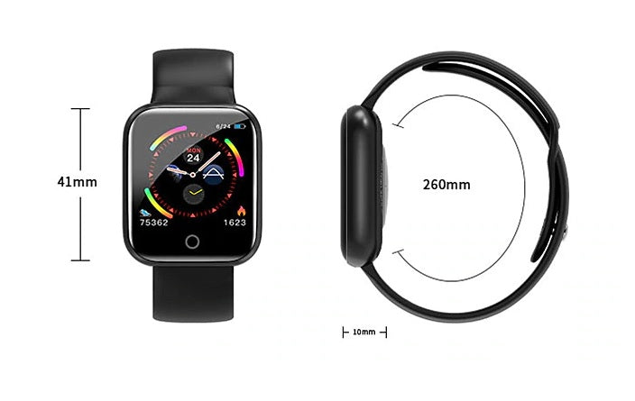 Ceas SmartWatch si Bratara Fitness, SmartVIBE I5, Full Metallic, NOTIFICARI Apeluri/Mesaje/Facebook, 1.3' Full Touch Display, Monitorizare Ritm Cardiac si Tensiune arteriala, Waterproof, Pedometru, Photo Control, Silicon Black