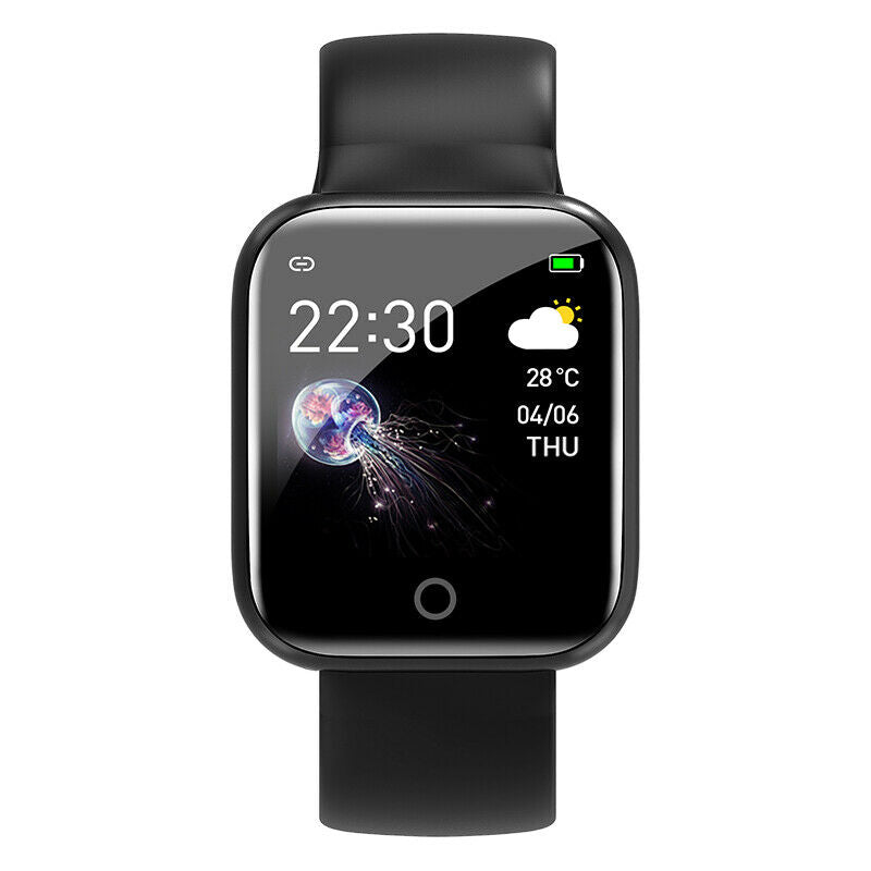 Ceas SmartWatch si Bratara Fitness, SmartVIBE I5, Full Metallic, NOTIFICARI Apeluri/Mesaje/Facebook, 1.3' Full Touch Display, Monitorizare Ritm Cardiac si Tensiune arteriala, Waterproof, Pedometru, Photo Control, Silicon Black