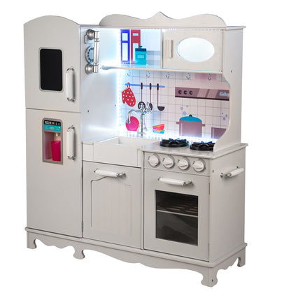 Bucatarie multifunctionala pentru copii, din lemn LED Kinderplay Green GS0053