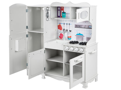 Bucatarie multifunctionala pentru copii, din lemn LED Kinderplay Green GS0053