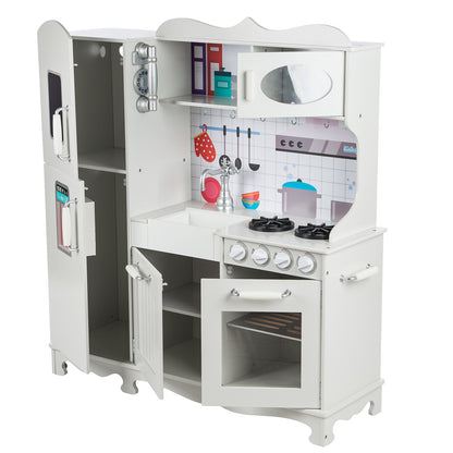 Bucatarie multifunctionala pentru copii, din lemn LED Kinderplay Green GS0053